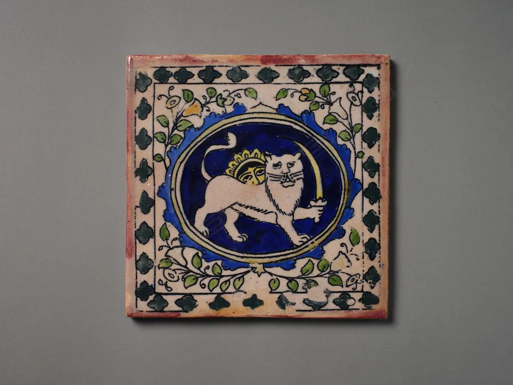 An Iranian polychrome earthenware tile, Image 1++